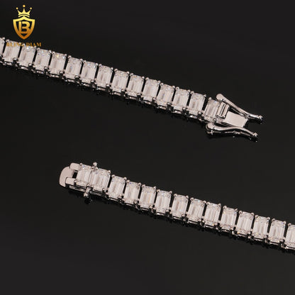 Emerald Cut Moissanite Tennis Bracelet