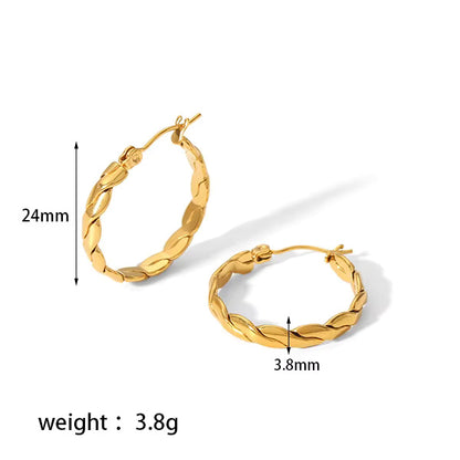 Chunky C-type Hoop Earrings