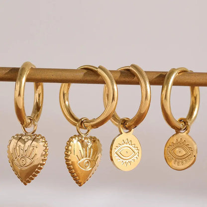 Heart And Eye Earrings