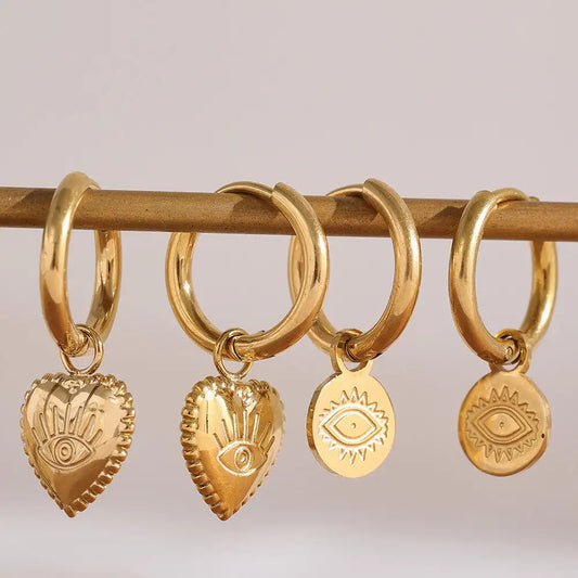 Eyes Drop Huggie Earrings