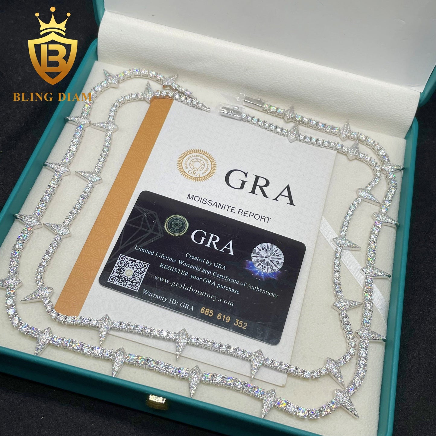 4MM 925 Silver Thorny Moissanite Tennis Chain