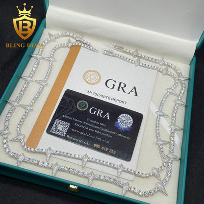 4MM 925 Silver Thorny Moissanite Tennis Chain
