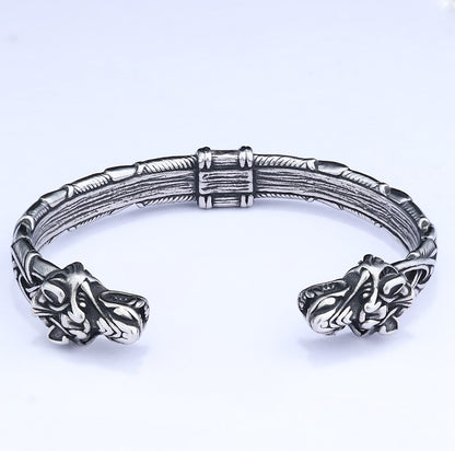 Fenrir Wolf Head Bracelet