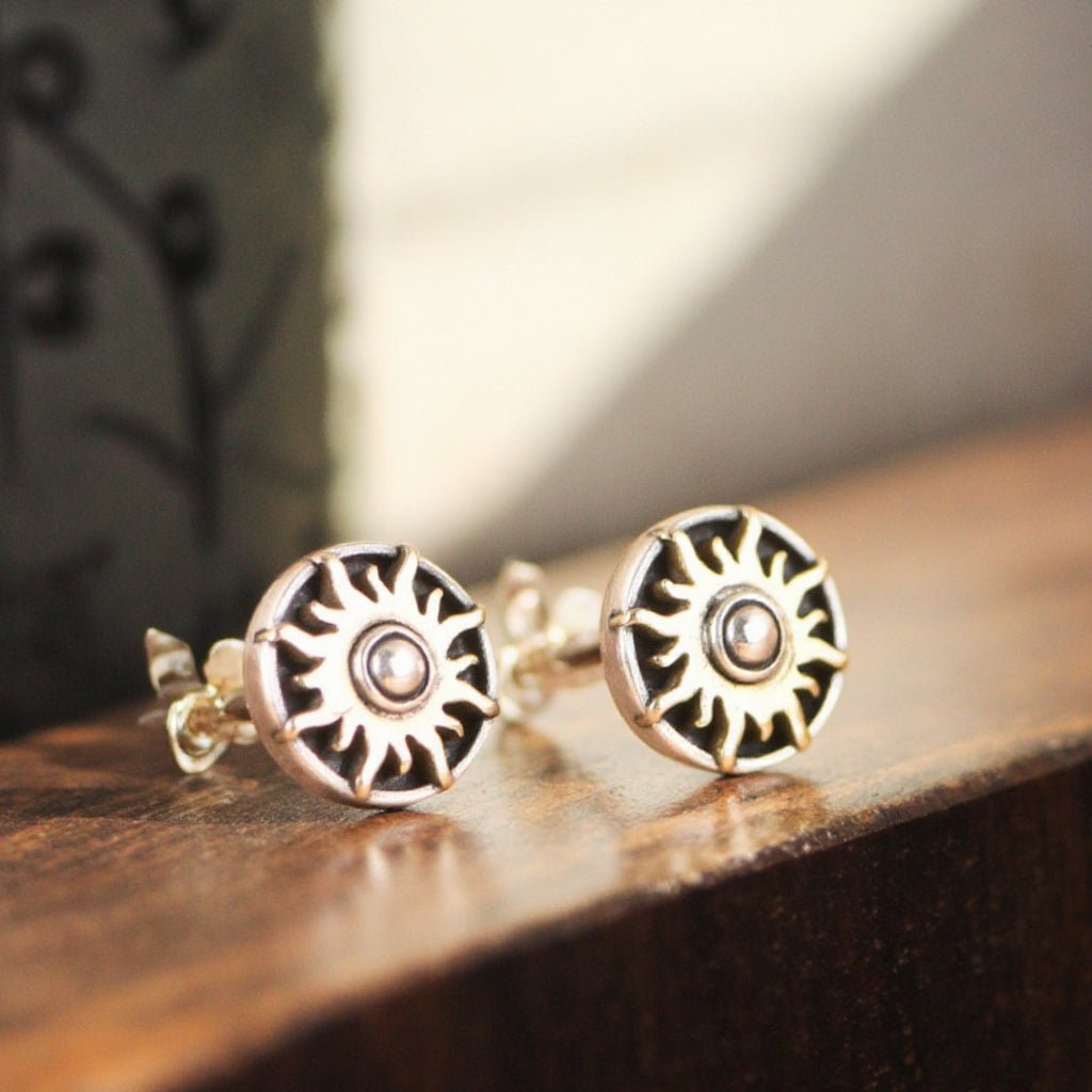 Sun Design Stud Earrings