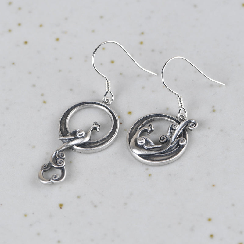 Peacock Design Dangle Earrings