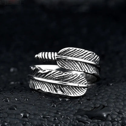 Silver Feather Ring