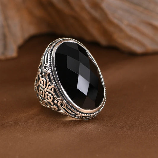 Black Agate Ring