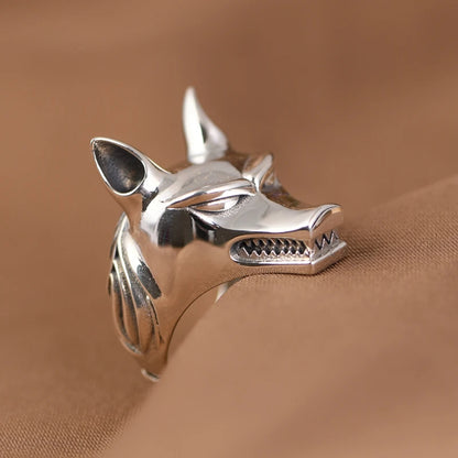 Wolf Head Ring