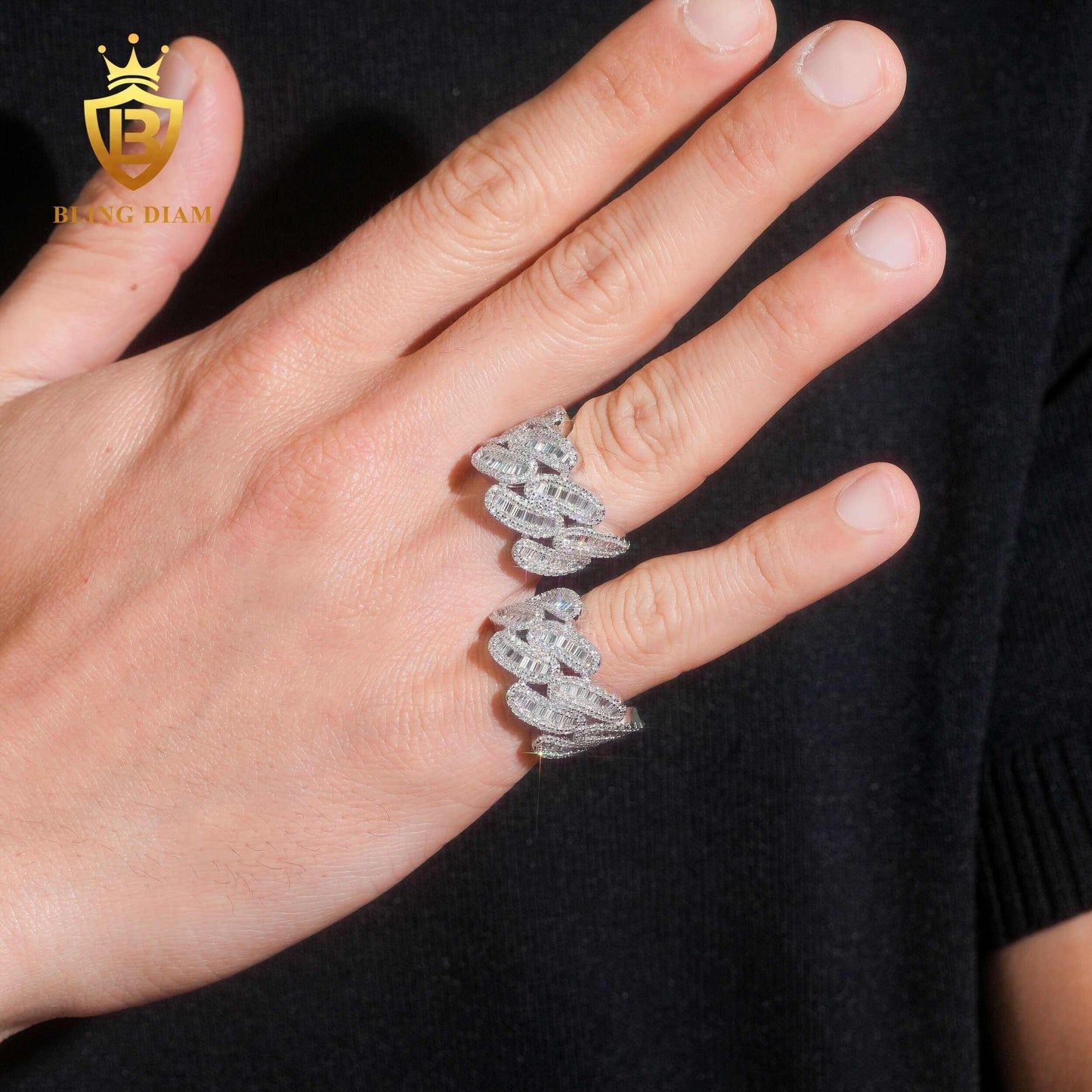iced-out moissanite ring