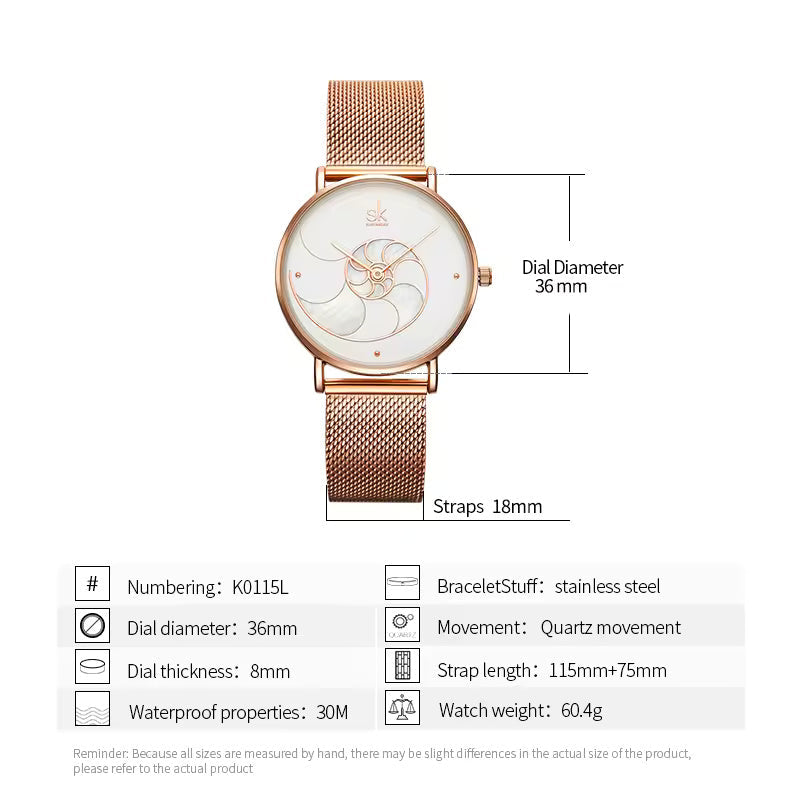 Rose Gold Seashell Watch