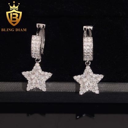Moissanite Star Stud Earrings