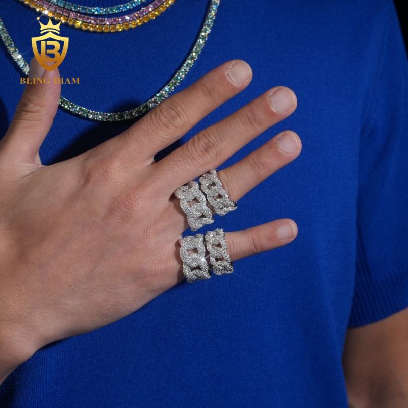 Cuban link moissanite ring