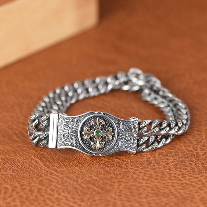 Double Row Cross Pattern Bracelet