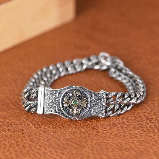 Double Row Cross Pattern Bracelet