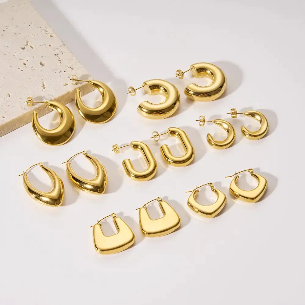Gold Hoop Luxury Earrings