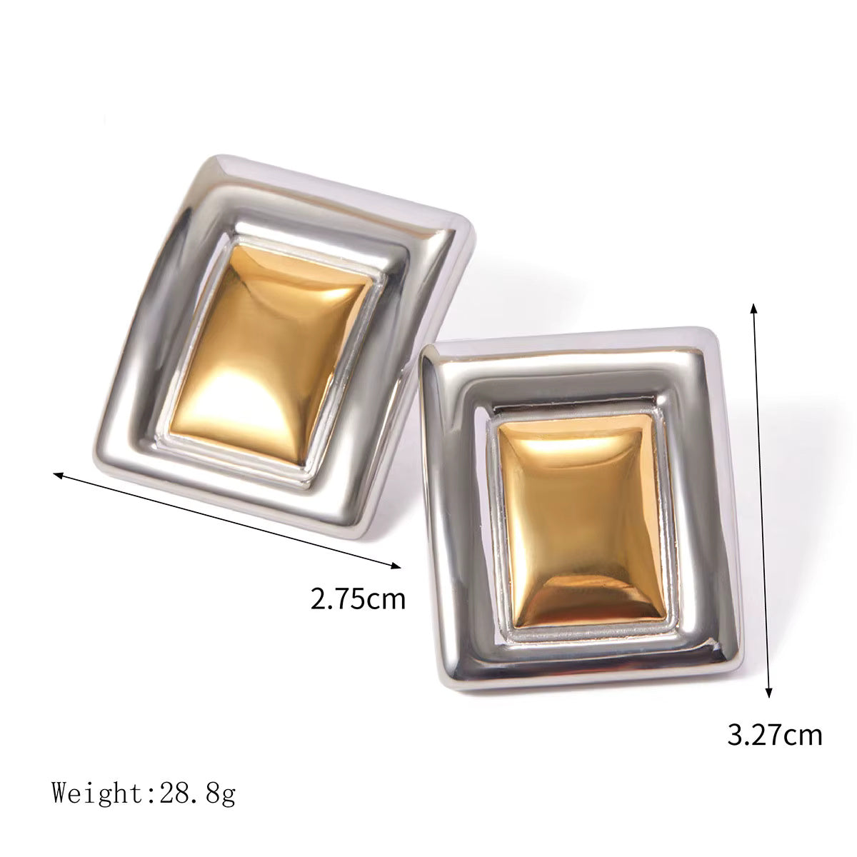 Two Tone Geometric Earrings