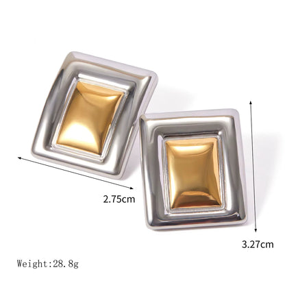 Two Tone Geometric Earrings