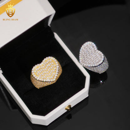 Iced-out men’s moissanite ring