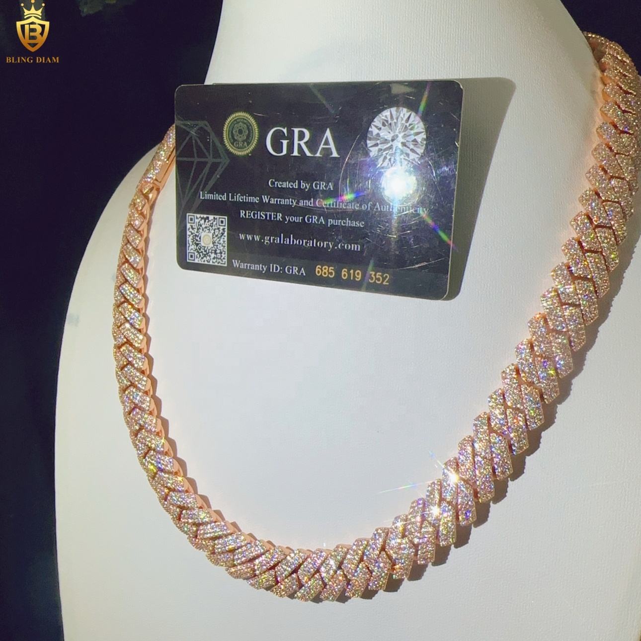 925 silver VVS Moissanite Cuban Link Chain