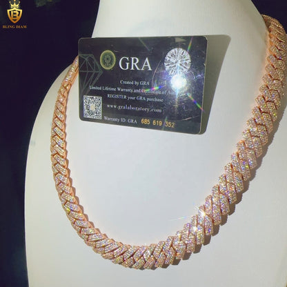 925 silver VVS Moissanite Cuban Link Chain