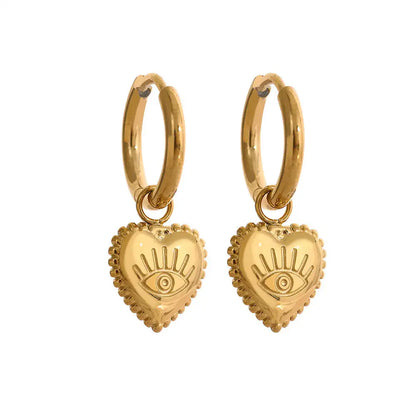 Heart And Eye Earrings