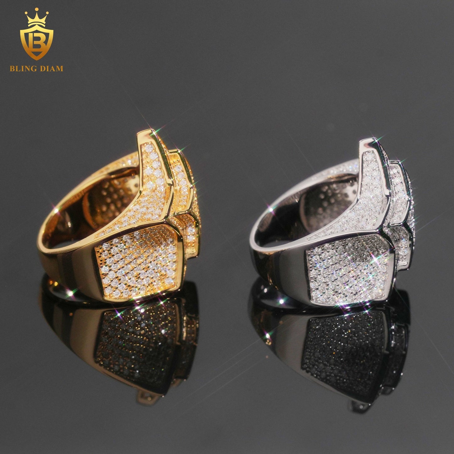 Star-design iced-out ring