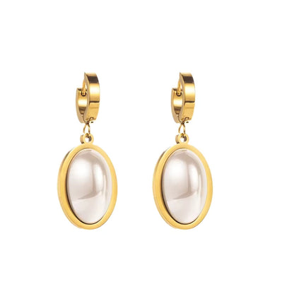 Gold Pearl Rhinestone Heart earring