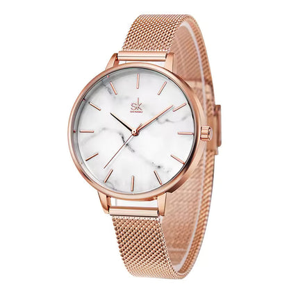 Rose Gold Marble Faced Watch