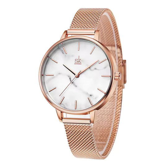 Rose Gold Marble Faced Watch