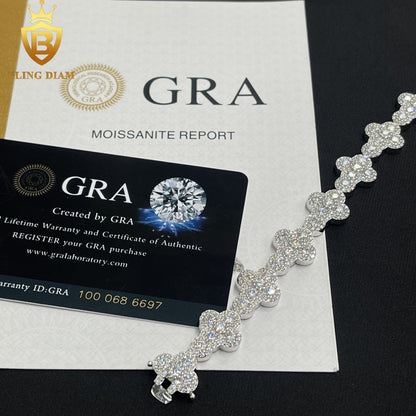 Flower Cross Moissanite Bracelet