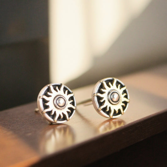 Sun Design Stud Earrings