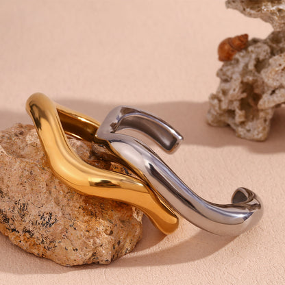 Wave Cuff Bangle Bracelet