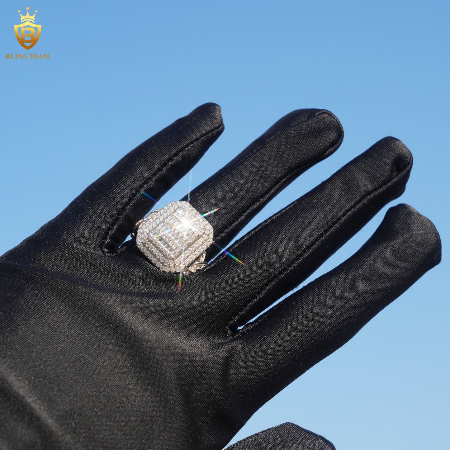 Infinity-style iced-out ring
