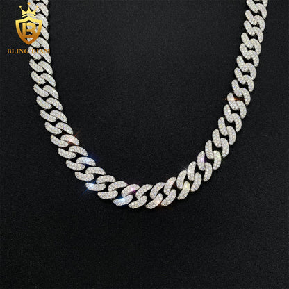 12mm 925 sterling silver moissanite chain