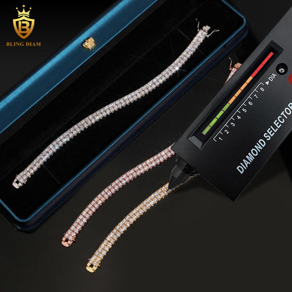 2 Row Iced Out Moissanite Tennis Bracelet
