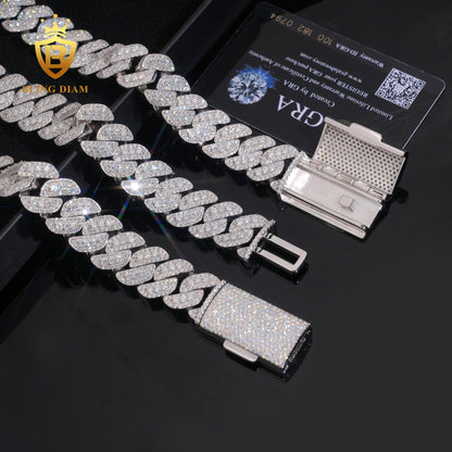 18mm VVS1 Moissanite 925 Silver chain