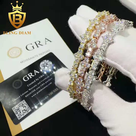 Moissanite Cross Bracelet