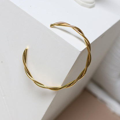 Twisted Open Cuff Bangle Bracelet