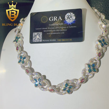 Miossanite 20mm Sterling Silver 925 Miami Cuban Link Chain