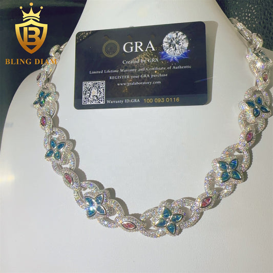 Miossanite 20mm Sterling Silver 925 Miami Cuban Link Chain