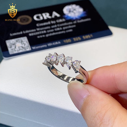 Pear-cut moissanite ring