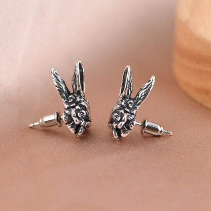 Flower Rabbit Stud Earrings