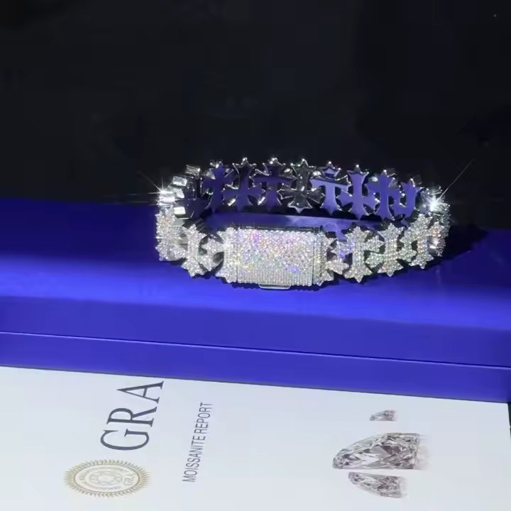 Moissanite Cross Bracelet