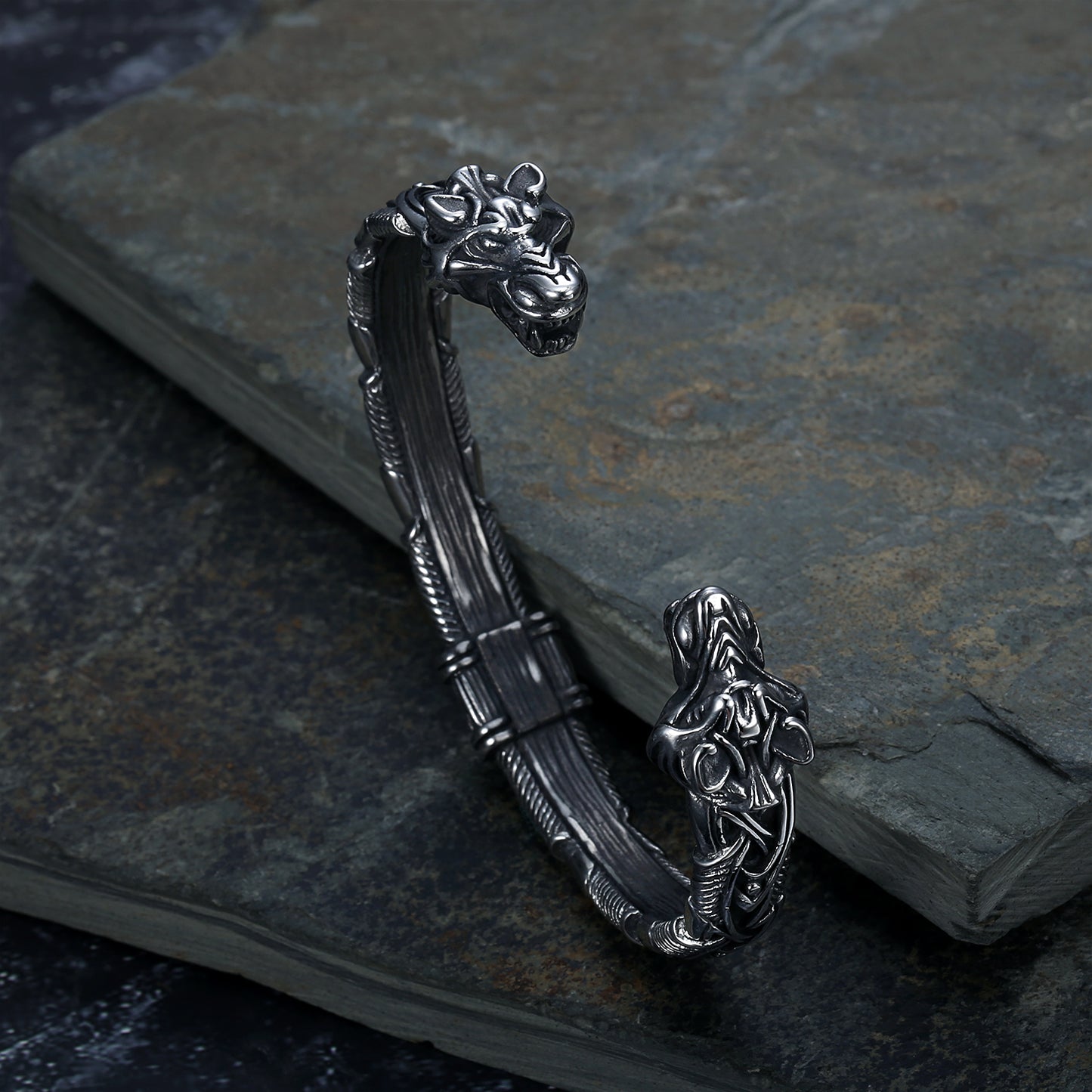 Viking Wolf Dragon Head Bracelet
