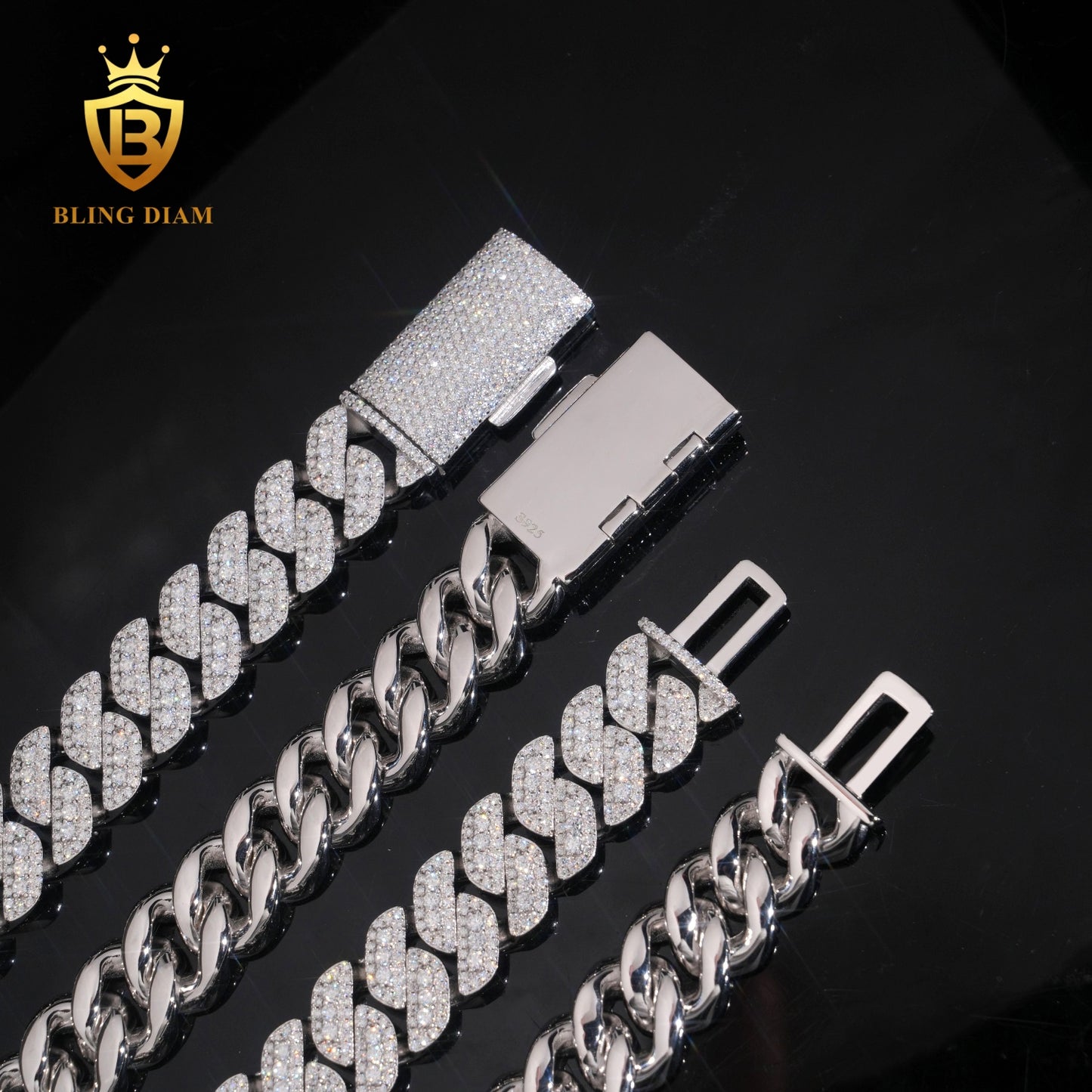 18mm VVS1 Moissanite 925 Silver chain