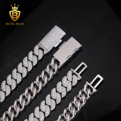 18mm VVS1 Moissanite 925 Silver chain