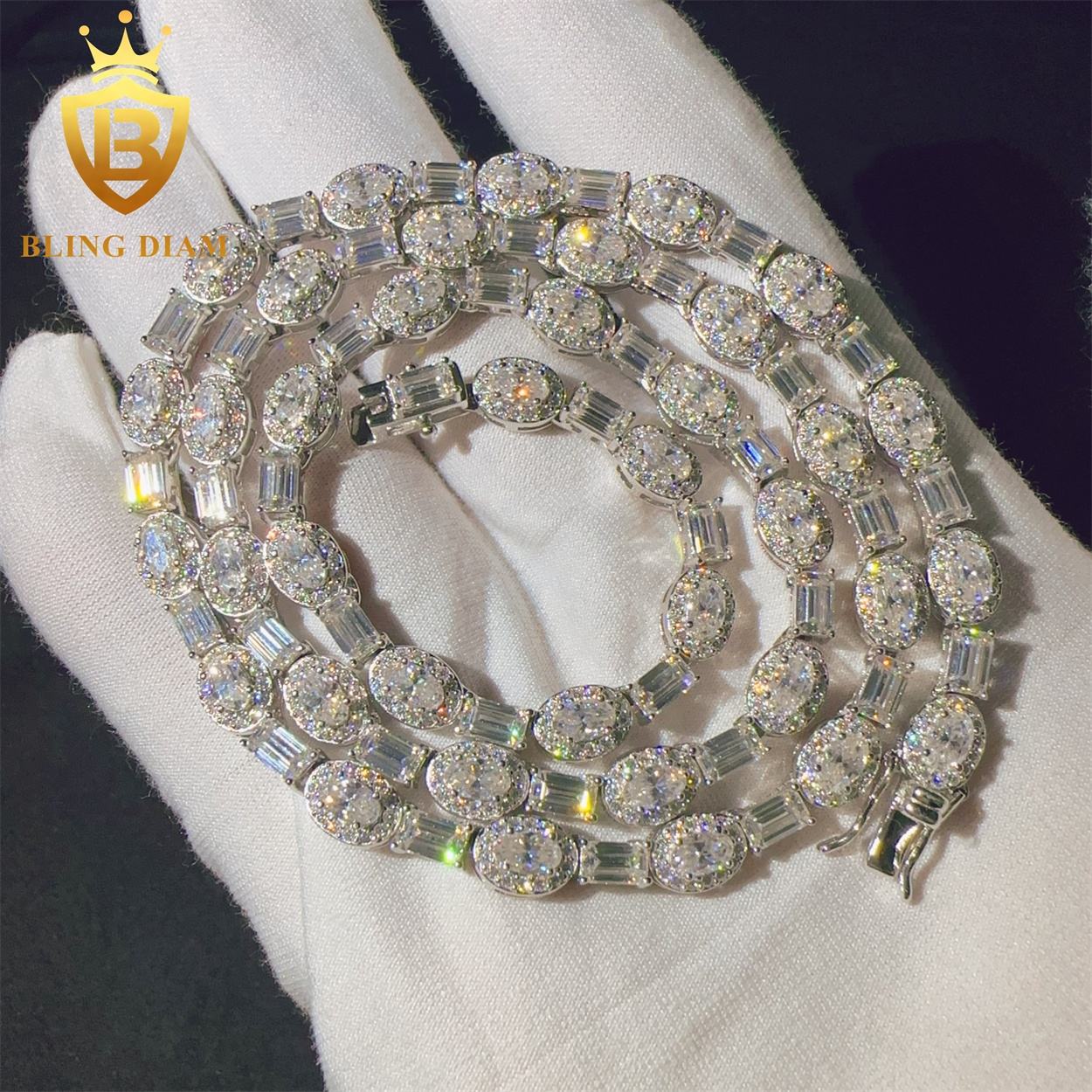 925 Sterling Silver VVS Moissanite 4mm Tennis Chain