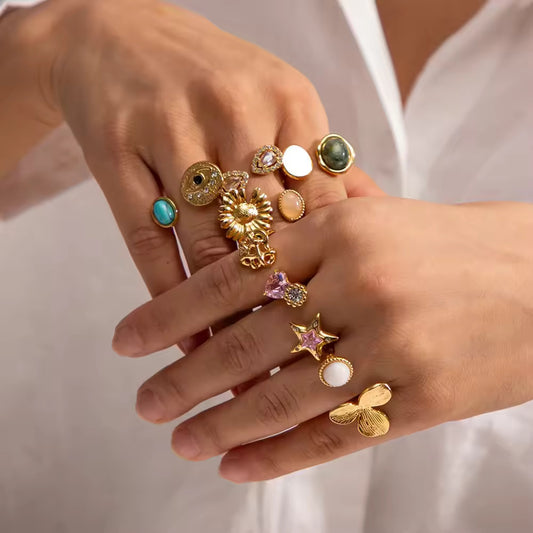 Gold-plated Cubic Ring