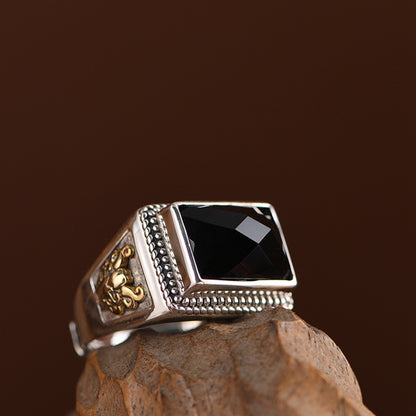 Black Agate Ring