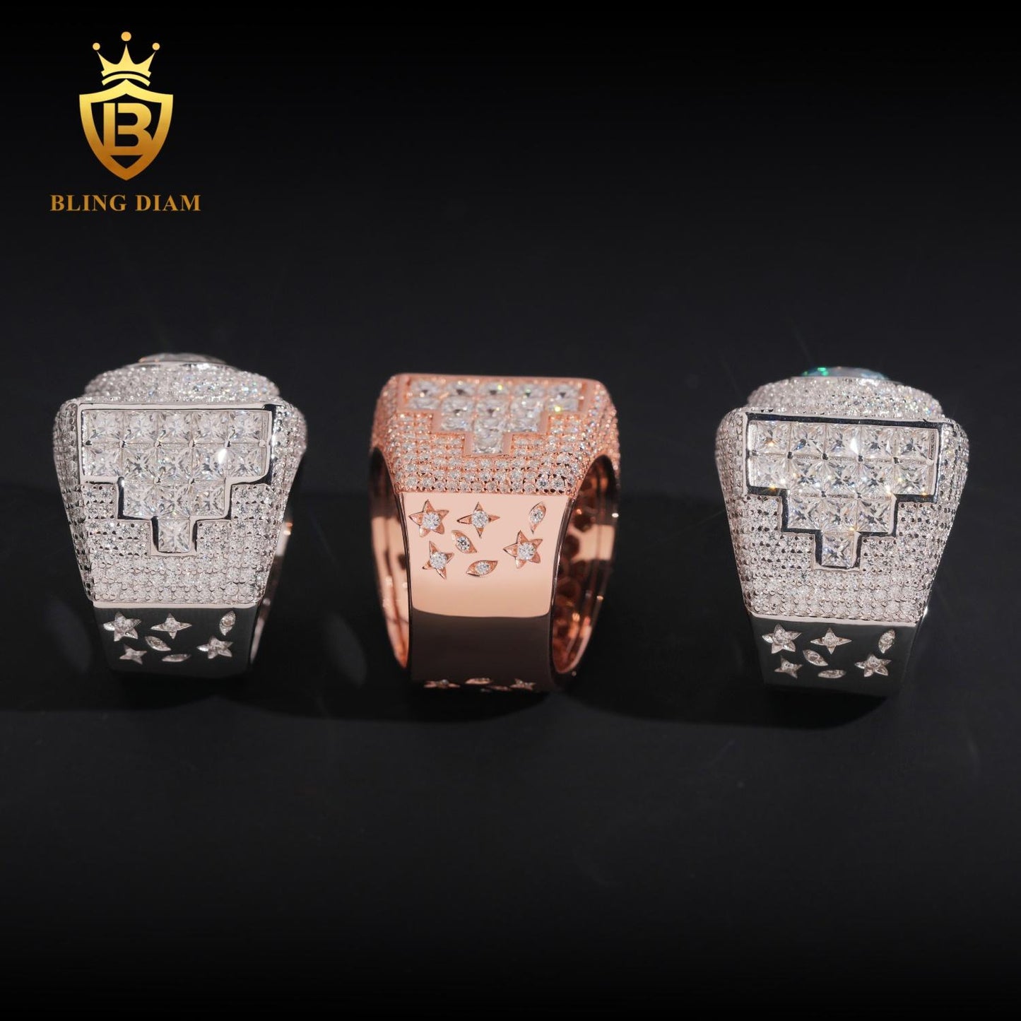 Square moissanite ring